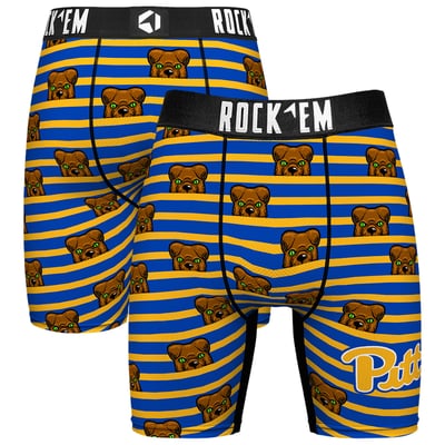  Pitt Panthers Rock Em Mascot Stripes Boxer Briefs - Royal