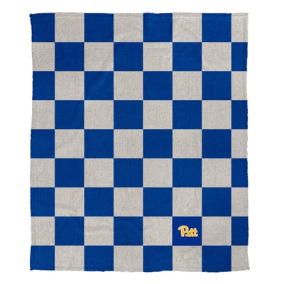 Pitt Panthers Pegasus Checkered Logo Patch 50" x 60" Cozy Knit Blanket