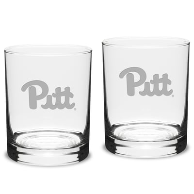 Pitt Panthers 2-Piece 14oz. Classic Double Old-Fashioned Glass Set