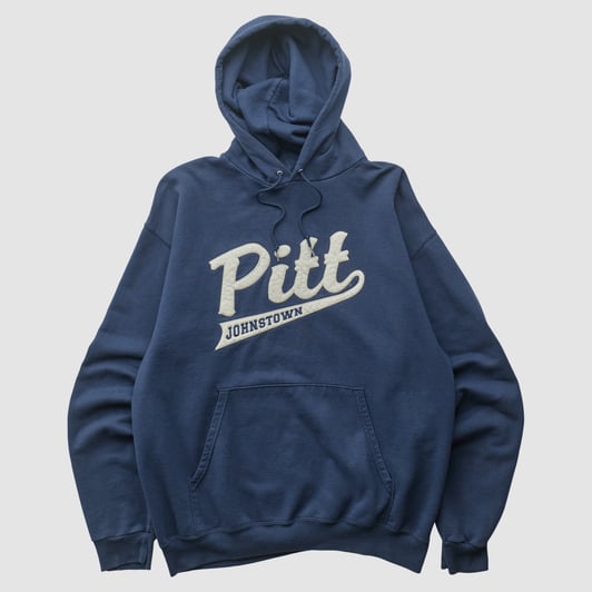 Pitt Panthers Champion 2000s Hooded Pullover Sweatshirt - Navy - M by Fanatics Real Vintage