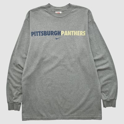 Pitt Panthers Nike 2000s Long Sleeve T-shirt - Gray - M by Fanatics Real Vintage