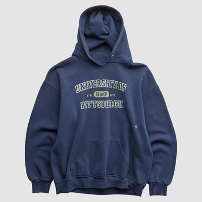 Pitt Panthers Tultex 90s Hooded Pullover Sweatshirt - Navy - S by Fanatics Real Vintage