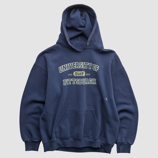 Pitt Panthers Tultex 90s Hooded Pullover Sweatshirt - Navy - S by Fanatics Real Vintage