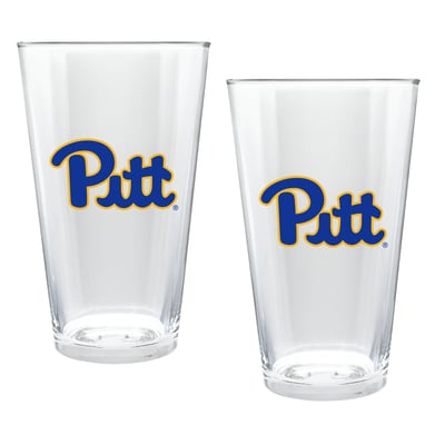Pitt Panthers Two-Piece 16oz. Double Play Pint Glass Set