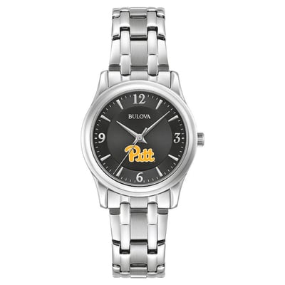 Pitt Panthers Bulova Women's Corporate Collection Stainless Steel Watch - Black