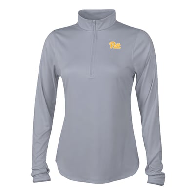  Pitt Panthers Columbia Women's Fairway Breeze Quarter-Zip Pullover - Gray