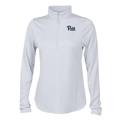  Pitt Panthers Columbia Women's Fairway Breeze Quarter-Zip Pullover - White