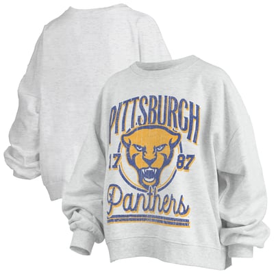 Pitt Panthers Pressbox Women's Oversized Bravo Melange Janise Sweatshirt - Heather Gray