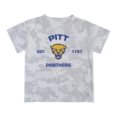  Pitt Panthers Vive La Fete Youth Est. Date Camo T-Shirt - Gray