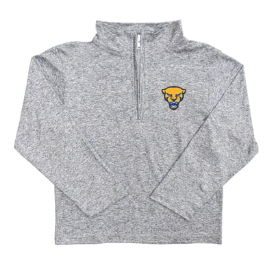  Pitt Panthers Vive La Fete Youth Team Logo Quarter-Zip Sweatshirt - Heather Gray