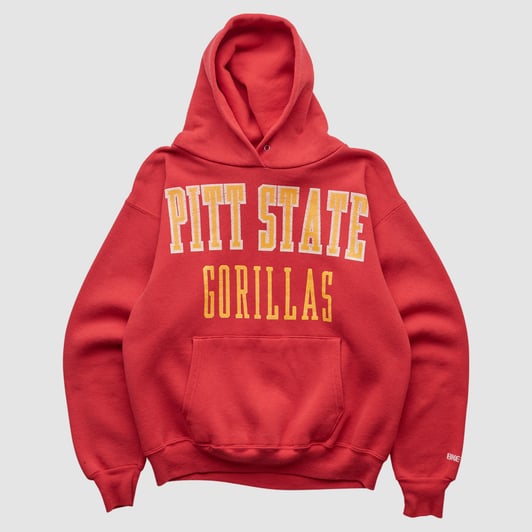 Pittsburg State Gorillas Bike 90s Hooded Pullover Sweatshirt - Red - XS by Fanatics Real Vintage