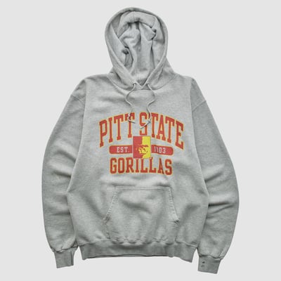 Pittsburg State Gorillas Champion 2010s Hooded Pullover Sweatshirt - Heather Gray - S by Fanatics Real Vintage