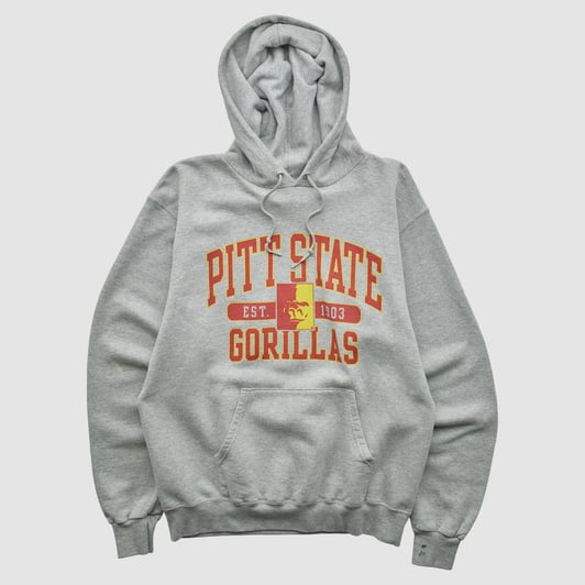 Pittsburg State Gorillas Champion 2010s Hooded Pullover Sweatshirt - Heather Gray - S by Fanatics Real Vintage
