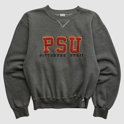 Pittsburg State Gorillas Russell 2000s Pullover Sweatshirt - Dark Heather Gray - XS by Fanatics Real Vintage