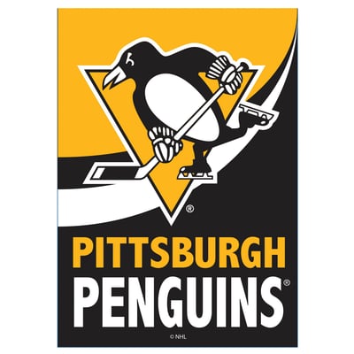  Pittsburgh Penguins 12.5" x 28" Color Wave Double-Sided Burlap Garden Flag