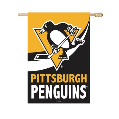  Pittsburgh Penguins 29" x 43" Color Wave Double-Sided Burlap House Flag