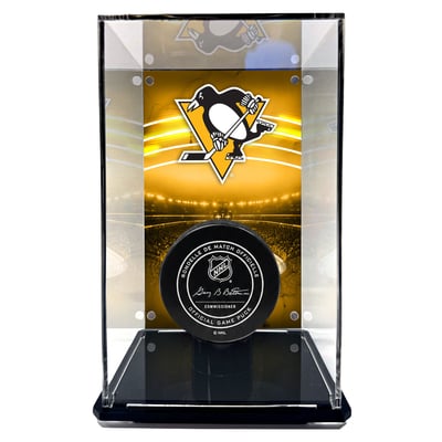  Pittsburgh Penguins Fanatics Authentic Tall Puck Display Case with Image