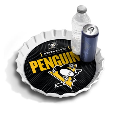 Pittsburgh Penguins IDNA 13" Bottle Cap Serving Tray