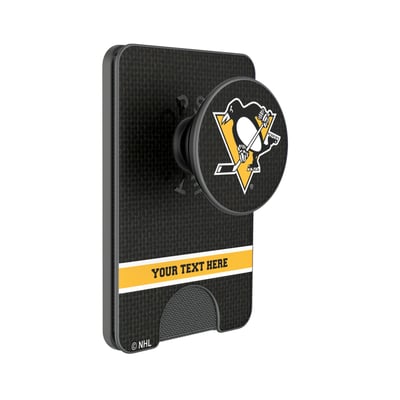 Pittsburgh Penguins Keyscaper Personalized Solid PopSockets Magnetic Wallet