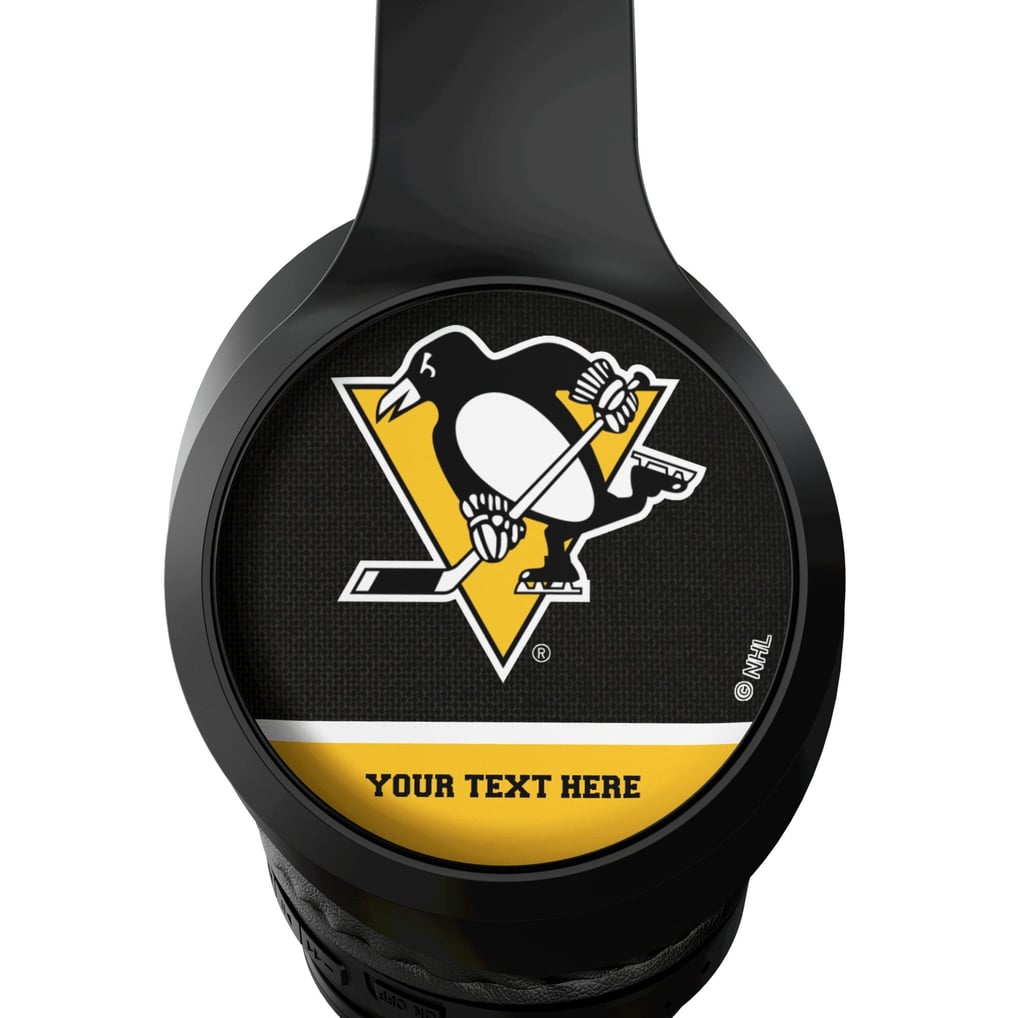 Pittsburgh Penguins Keyscaper Personalized Solid Wireless Bluetooth Headphones With Case