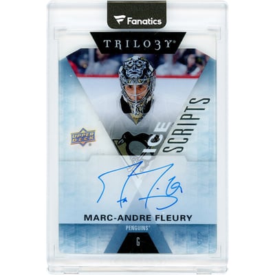Marc-Andre Fleury Pittsburgh Penguins Autographed 2016-17 Upper Deck Trilogy Ice Scripts #IS-MF Card 