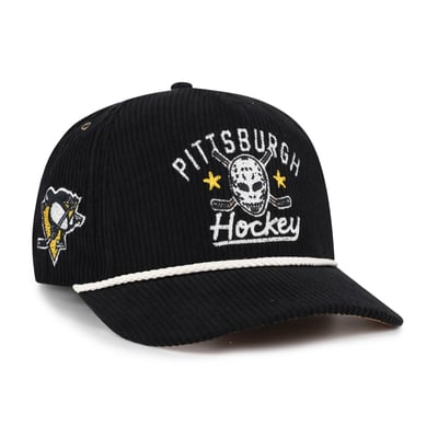 Pittsburgh Penguins '47 Hockey Mask Corduroy Rope Hitch Adjustable Hat - Black