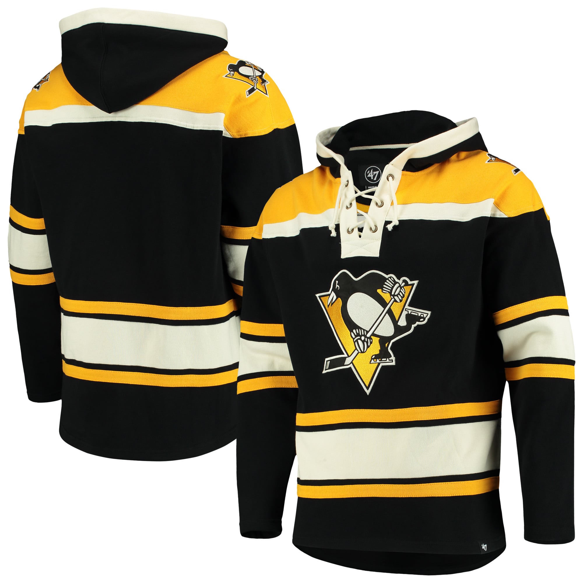 Men's Pittsburgh Penguins '47 Black Superior Lacer Hoodie
