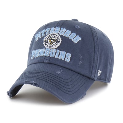 Pittsburgh Penguins '47 Seymoore Distressed Applique Clean Up Adjustable Hat - Navy