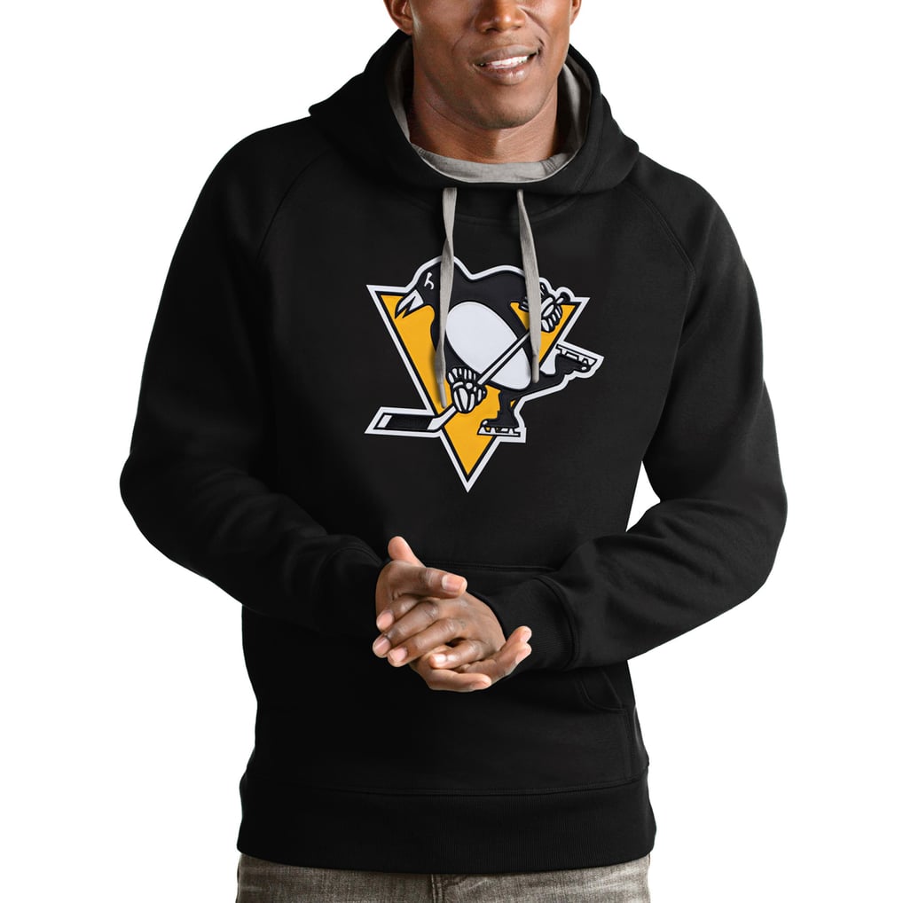 Pittsburgh Penguins Antigua Logo Victory Pullover Hoodie - Black