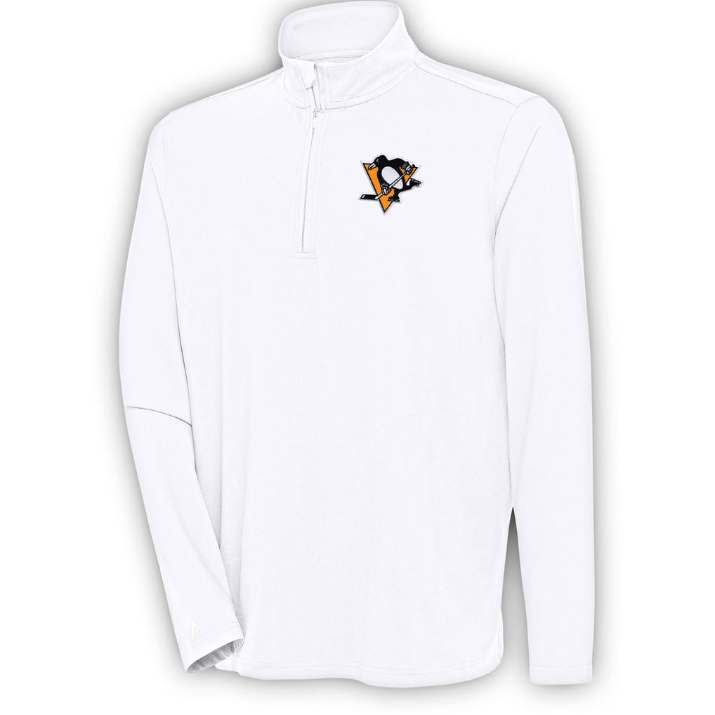  Pittsburgh Penguins Antigua Hunk Quarter-Zip Pullover Top - White