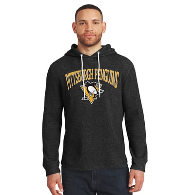  Pittsburgh Penguins Darius Rucker Collection by Fanatics Waffle-Knit Hooded Tri-Blend Long Sleeve T-Shirt - Black