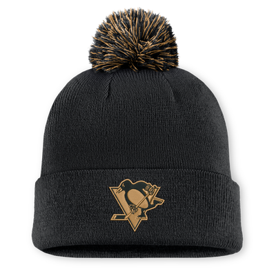 Pittsburgh Penguins Fanatics Military Appreciation Cuffed Knit Hat with Pom - Black