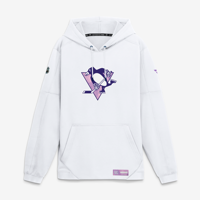  Pittsburgh Penguins Fanatics Authentic Pro Hockey Fights Cancer Rink Fleece Hoodie - White