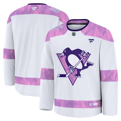  Pittsburgh Penguins Fanatics Hockey Fights Cancer Practice Jersey - White