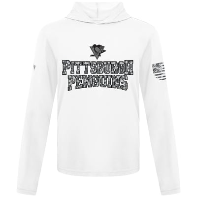 Pittsburgh Penguins Levelwear Anthem Camo Long Sleeve Hooded T-Shirt - White