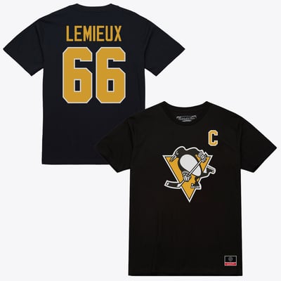 Mario Lemieux Pittsburgh Penguins Mitchell & Ness Classic Captain Name & Number T-Shirt - Black