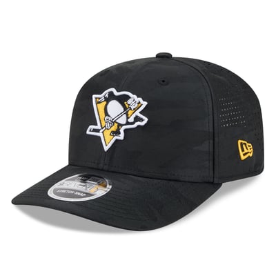Pittsburgh Penguins New Era Camo 9SEVENTY Perforated Adjustable Hat - Black