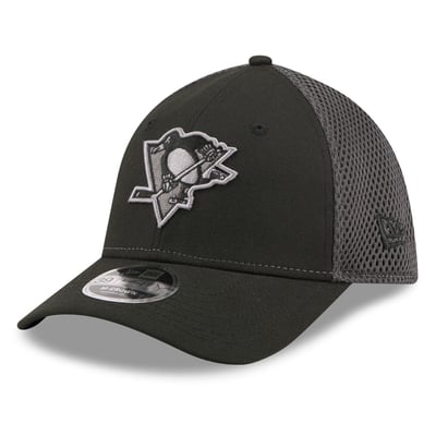 Pittsburgh Penguins New Era Neo Mesh 39THIRTY M-Crown Stretch Hat - Black