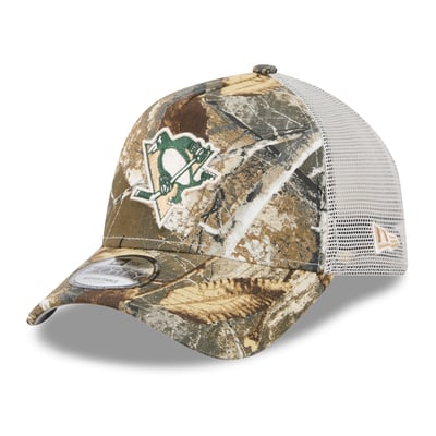 Pittsburgh Penguins New Era Real Tree A-Frame 9FORTY Adjustable Trucker Hat - Camo