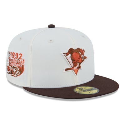 Pittsburgh Penguins New Era Pumpkin Spice 59FIFTY Fitted Hat - Cream