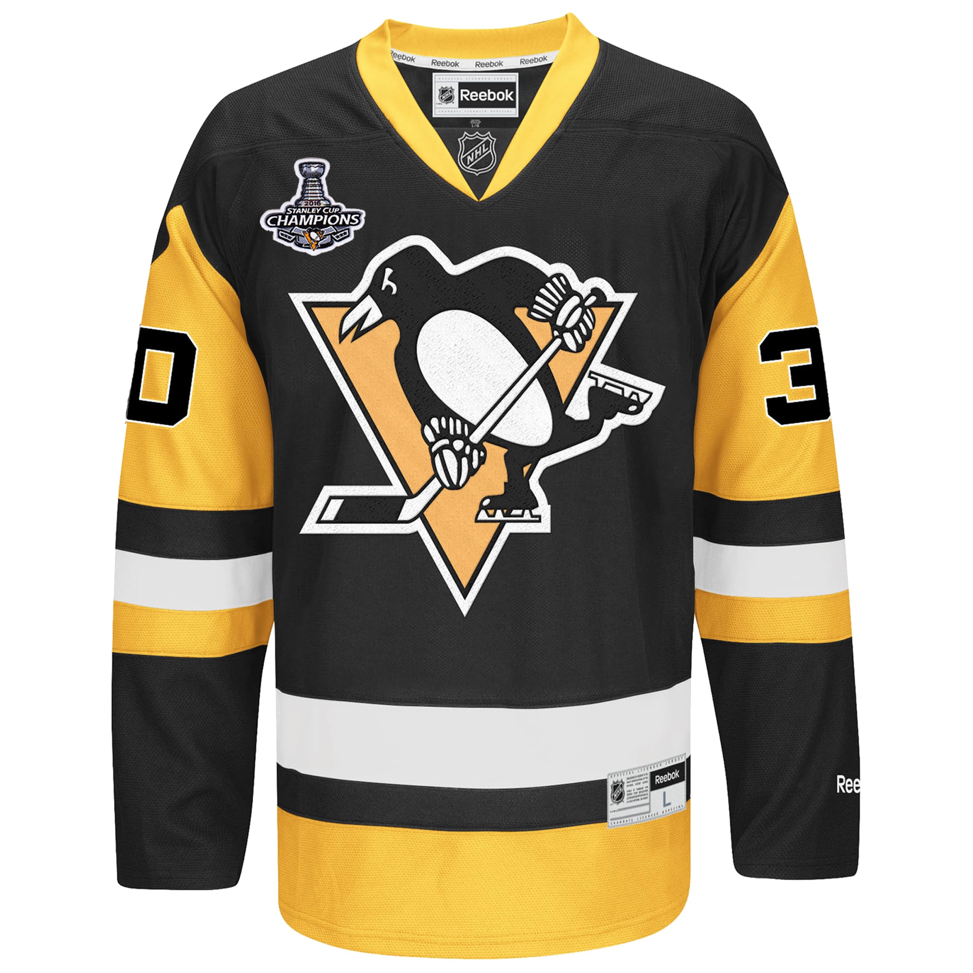 Men's Pittsburgh Penguins Matt Murray Reebok Black 2016 Stanley
