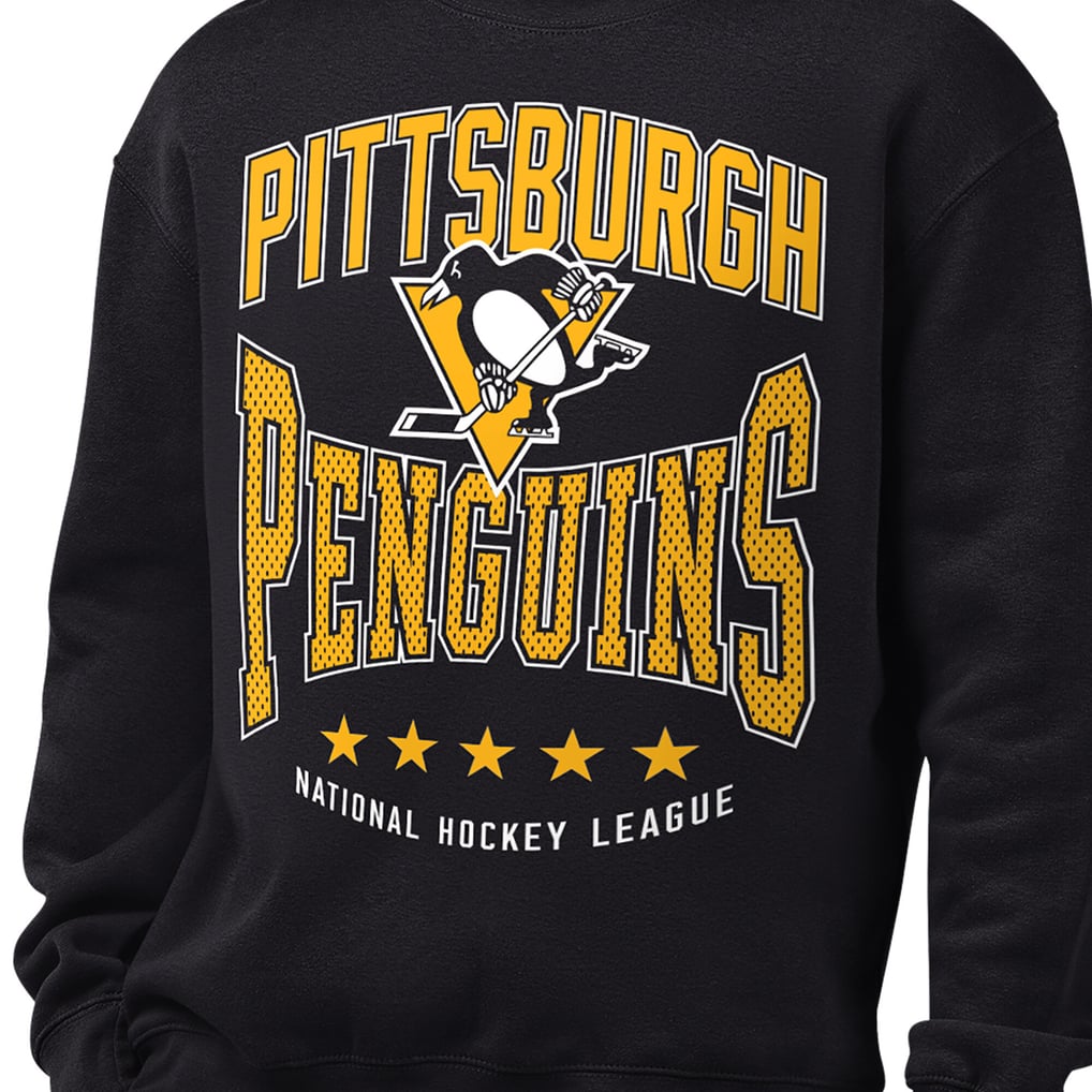 Pittsburgh Penguins Starter Center Squeeze Tri-Blend Fleece Sweatshirt - Black