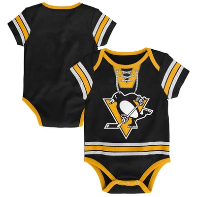  Pittsburgh Penguins Outerstuff Newborn Hockey Bodysuit - Black