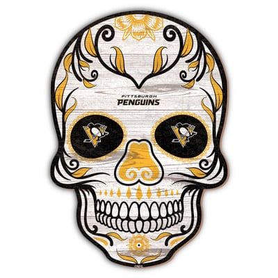 Pittsburgh Penguins 12'' Sugar Skull Sign