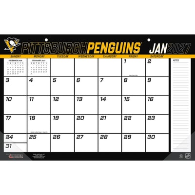 Pittsburgh Penguins 17" x 11" Desk Pad Calendar