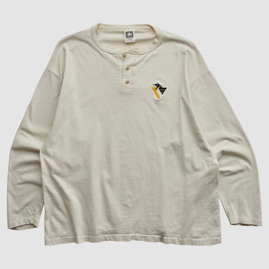 Pittsburgh Penguins Cotton Deluxe 90s Long Sleeve T-shirt - Beige - XL by Fanatics Real Vintage
