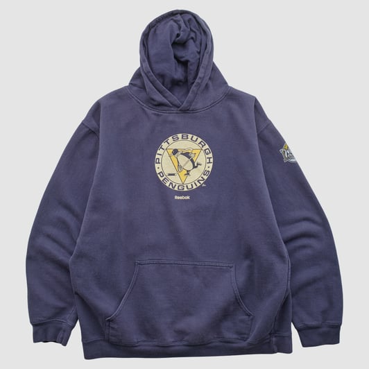 Pittsburgh Penguins Reebok 2000s Hooded Pullover Sweatshirt - Navy - M by Fanatics Real Vintage