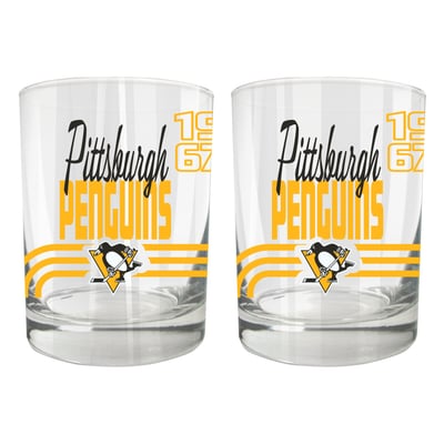 Pittsburgh Penguins Two-Piece 12oz. Heritage Rocks Glass Set