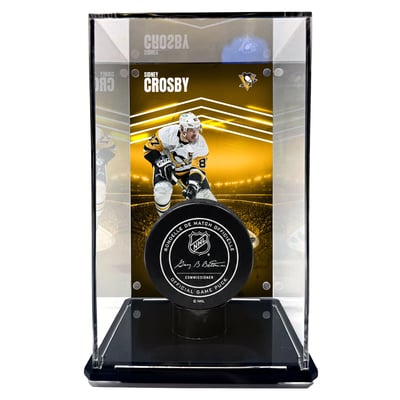 Sidney Crosby Pittsburgh Penguins Fanatics Authentic Tall Puck Display Case with Image