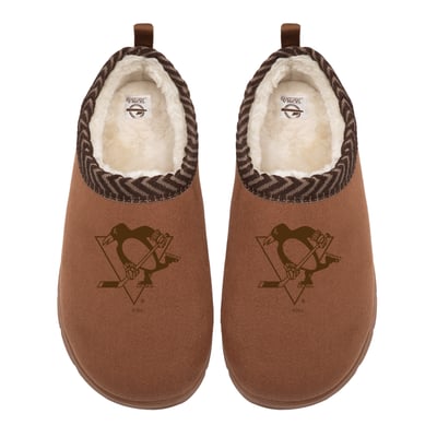 Pittsburgh Penguins ISlide Unisex Tonal Logo Mission Slippers - Tan
